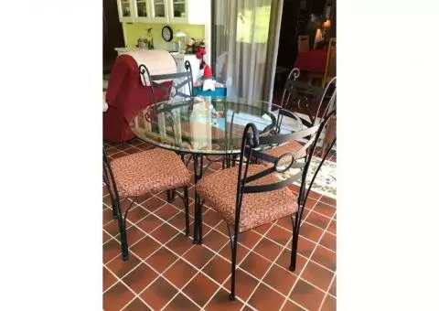 Glasstop Table & Chairs.  SOLD